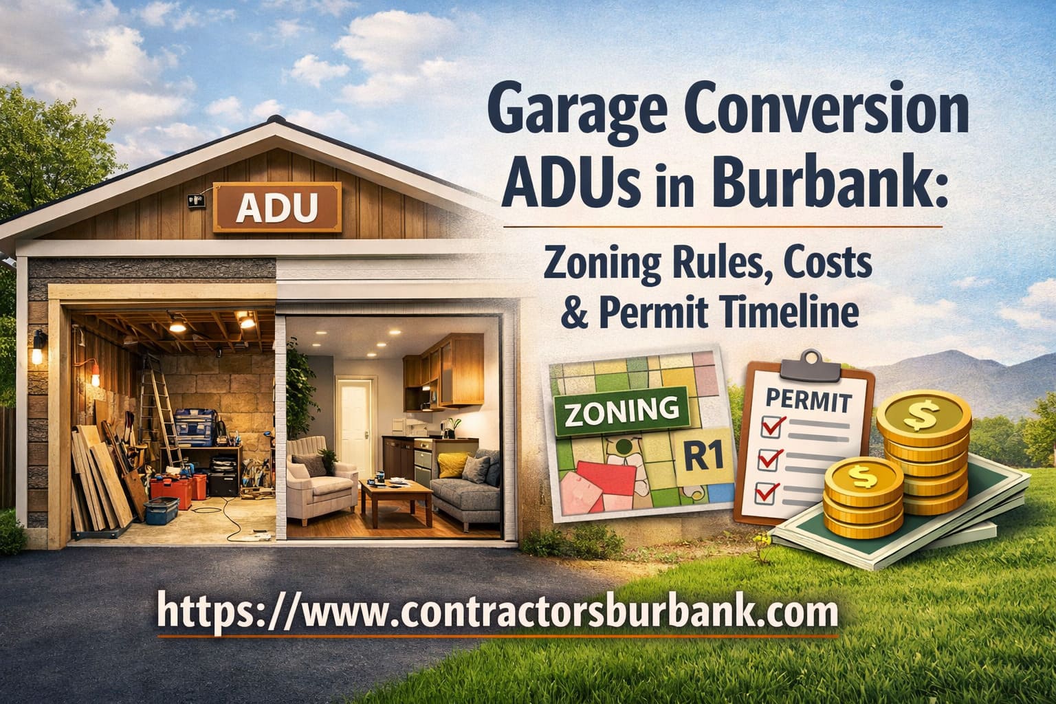 Garage conversion ADU in Burbank, CA